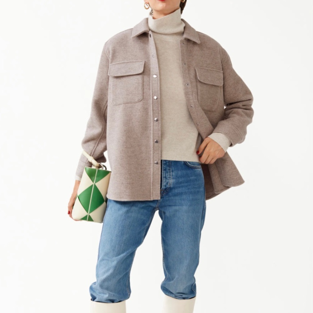 Oversized Wool Blend Overshirt